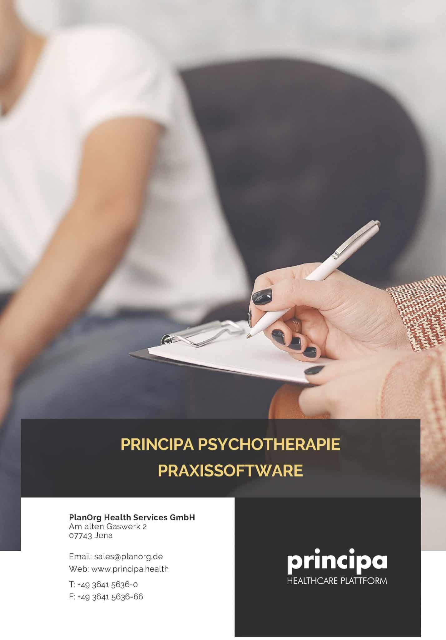 principa Psychotherapie Software Fachmodul Broschüre
