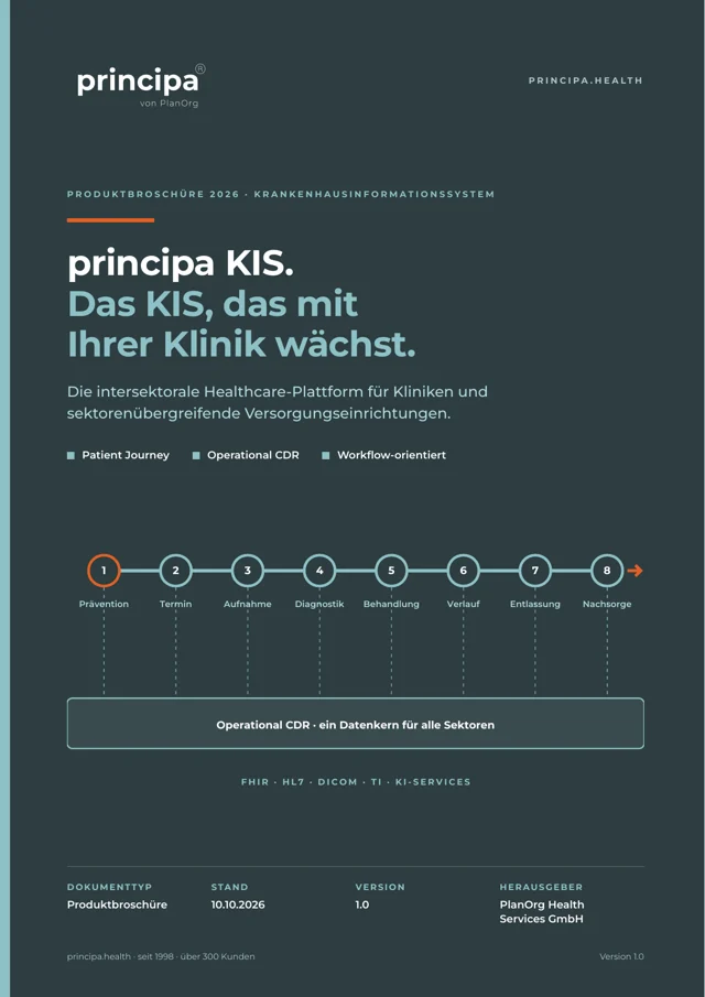 Deckblatt principa KIS Produktbroschüre