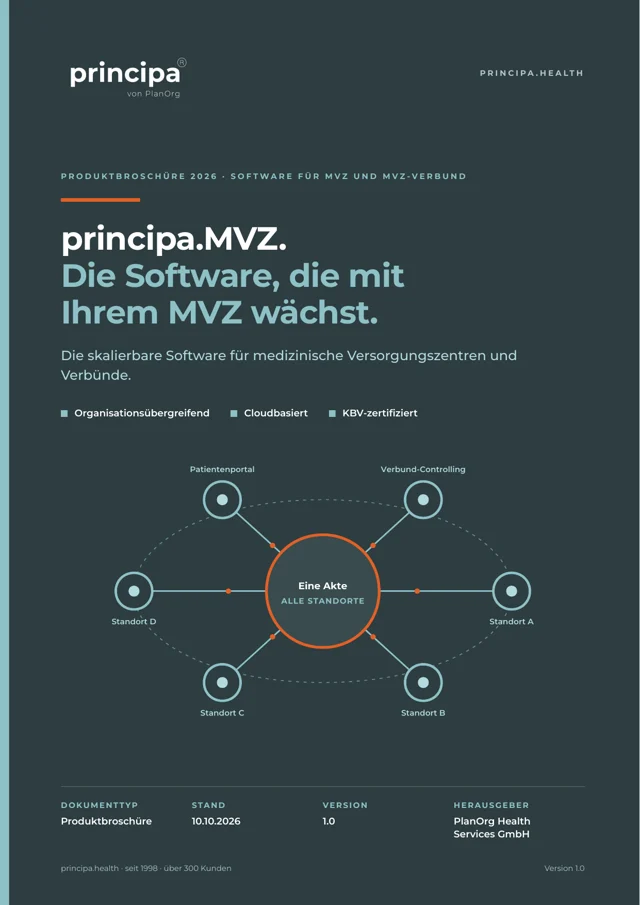 Deckblatt principa.MVZ Produktbroschüre