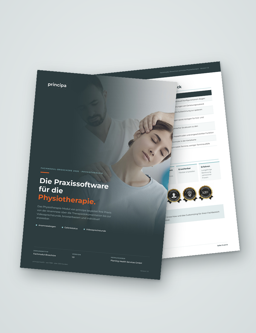 Deckblatt Physiotherapie Broschüre