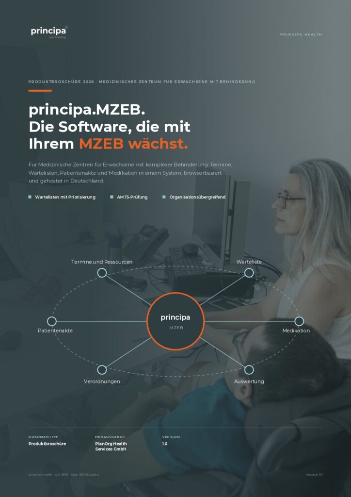 Deckblatt principa.MZEB Produktbroschüre